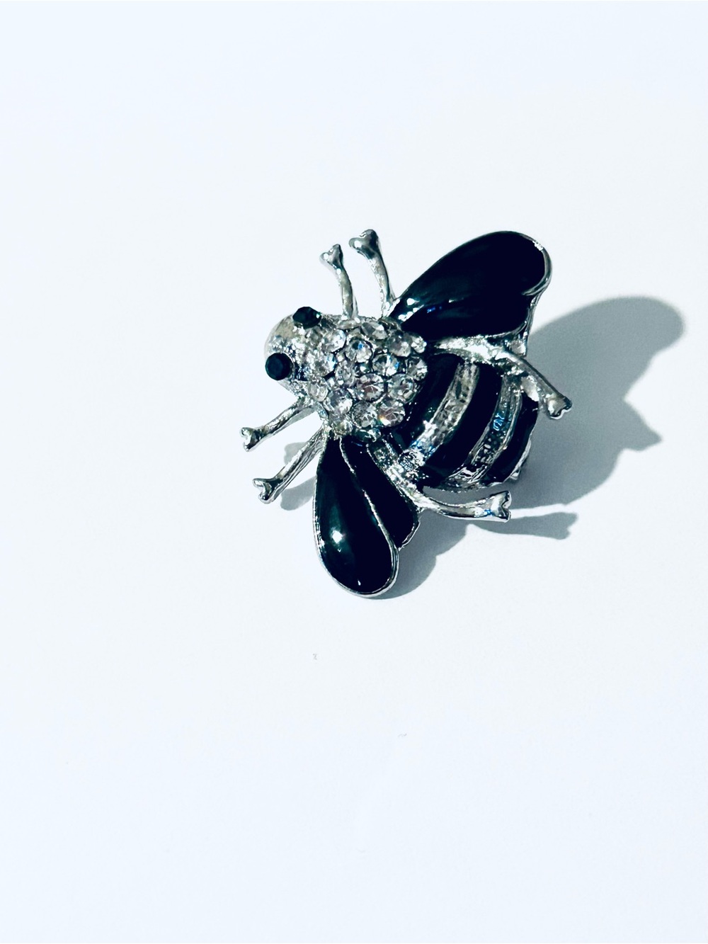 Black Crystal Bee Brooch Pin - Women's Jewelry